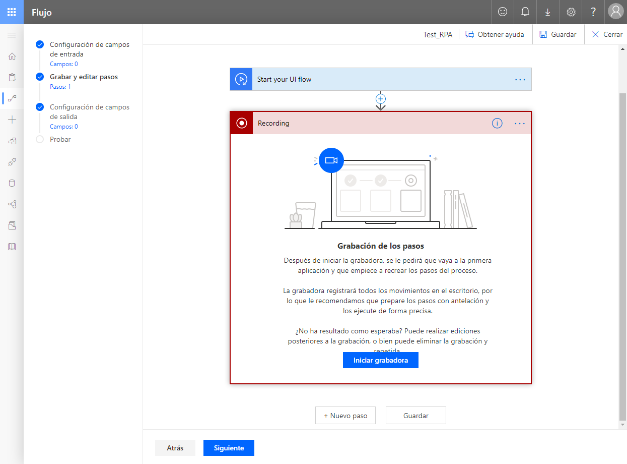 Microsoft Power Automate. Ilustración 3: Grabación de la automatización Microsoft Power Automate. Ilustración 3: Grabación de la automatización