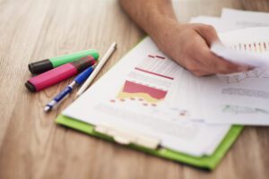 Close up on important documents