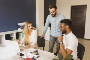 colleagues-working-project-together