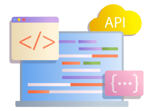 laptop with programming code on screen