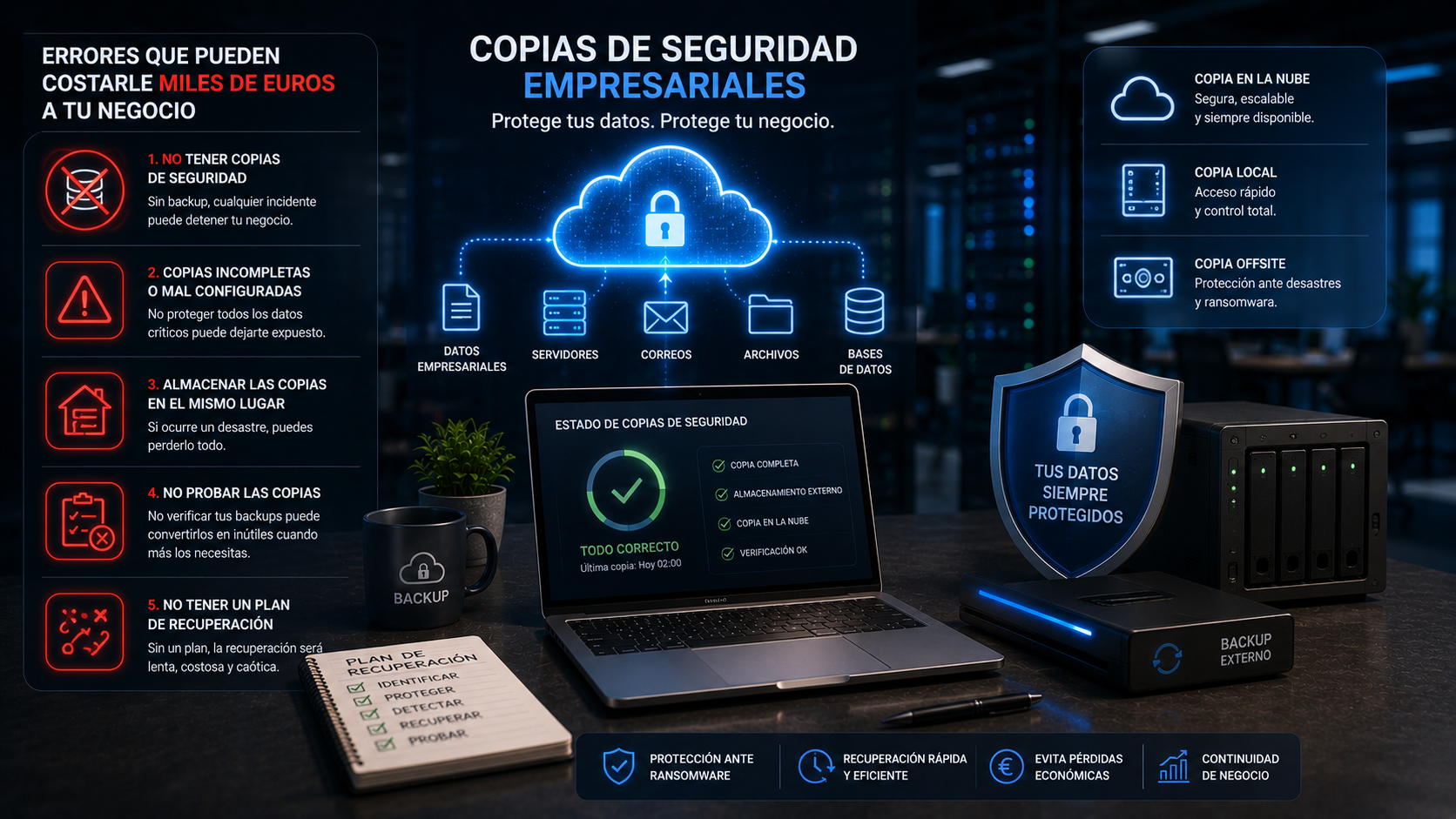 Copias de seguridad empresariales: errores que cuestan caro